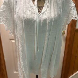 Catherine Malandrino White Lace Detail Blouse